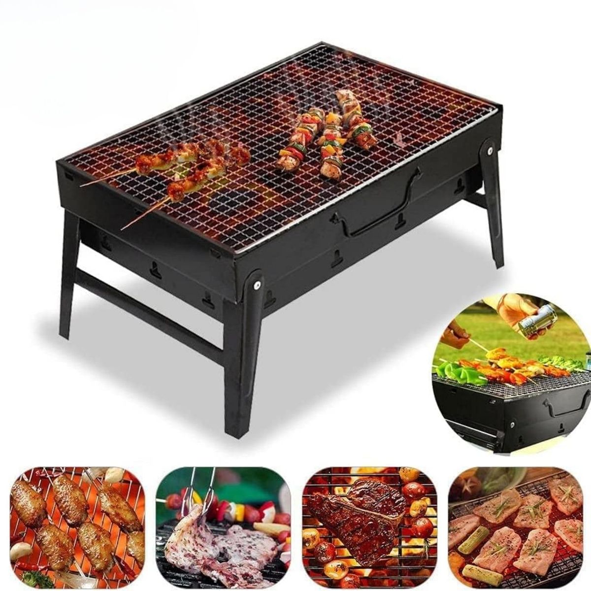 PENTHA - Parrilla A Carbón Plegable y Portátil Ideal Para Picnic