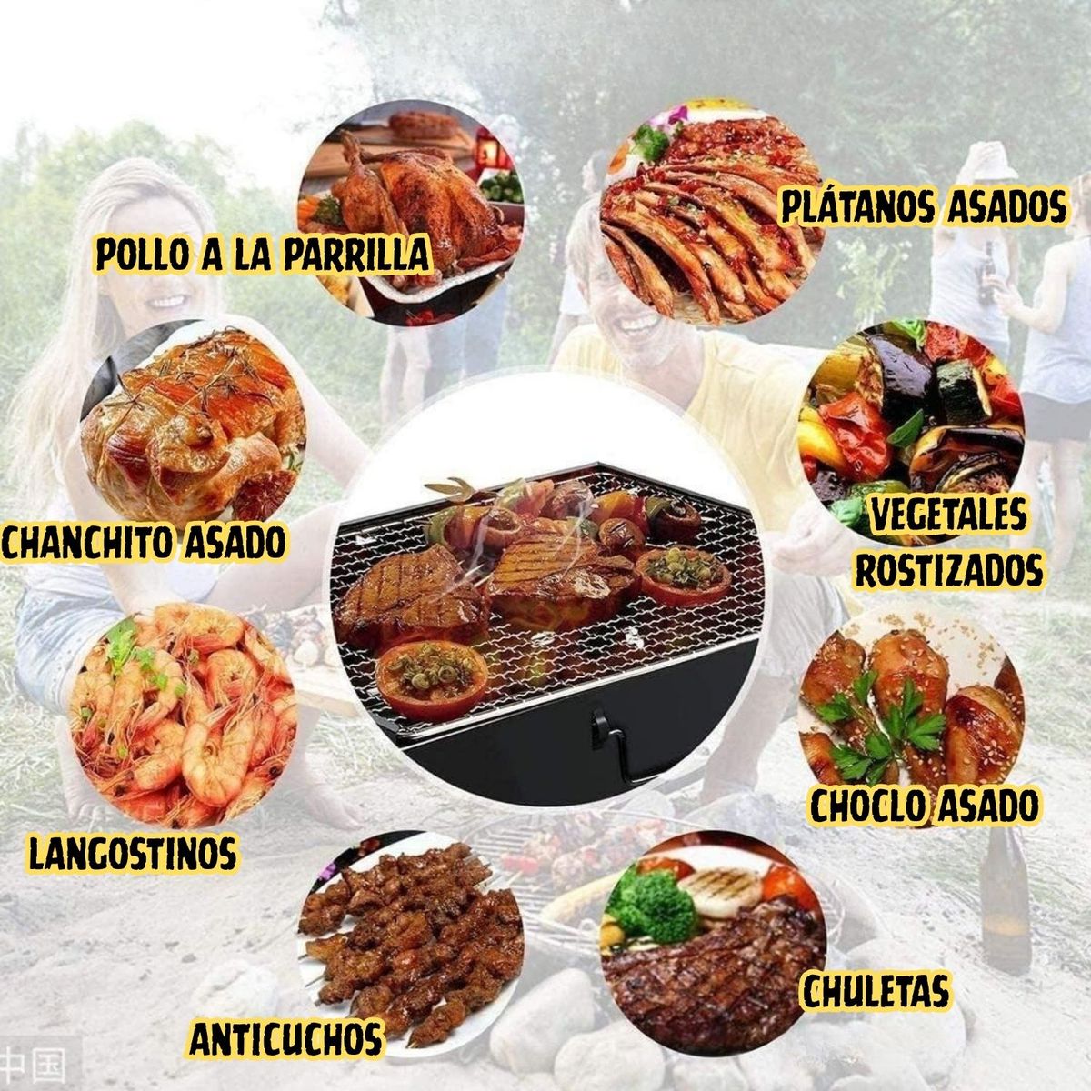 PENTHA - Parrilla A Carbón Plegable y Portátil Ideal Para Picnic