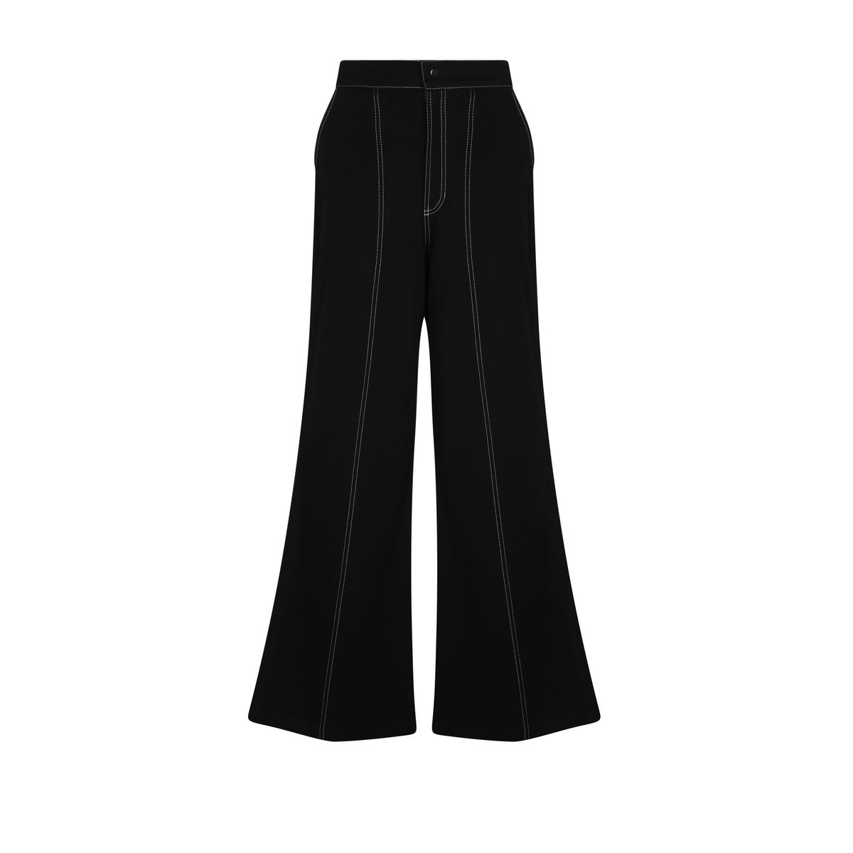 WINK - Black Jeans Palazo Denim con Abertura