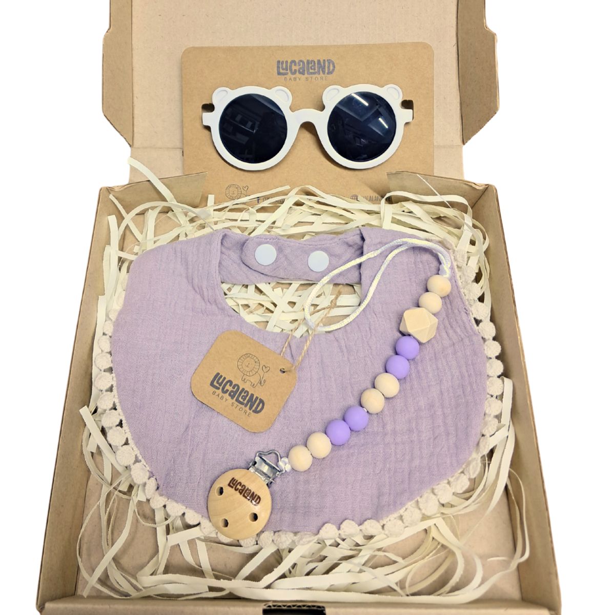 LUCALAND - Pack Babero Lila Osito