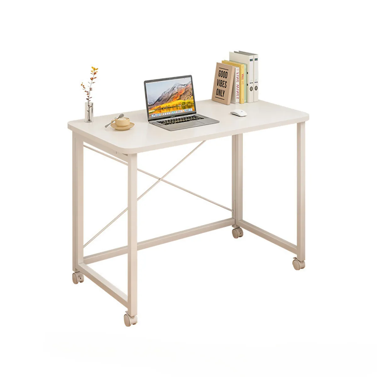 GENERICO - Escritorio Plegable De Oficina y Casa Mesa De Estudio Movible - Blanco