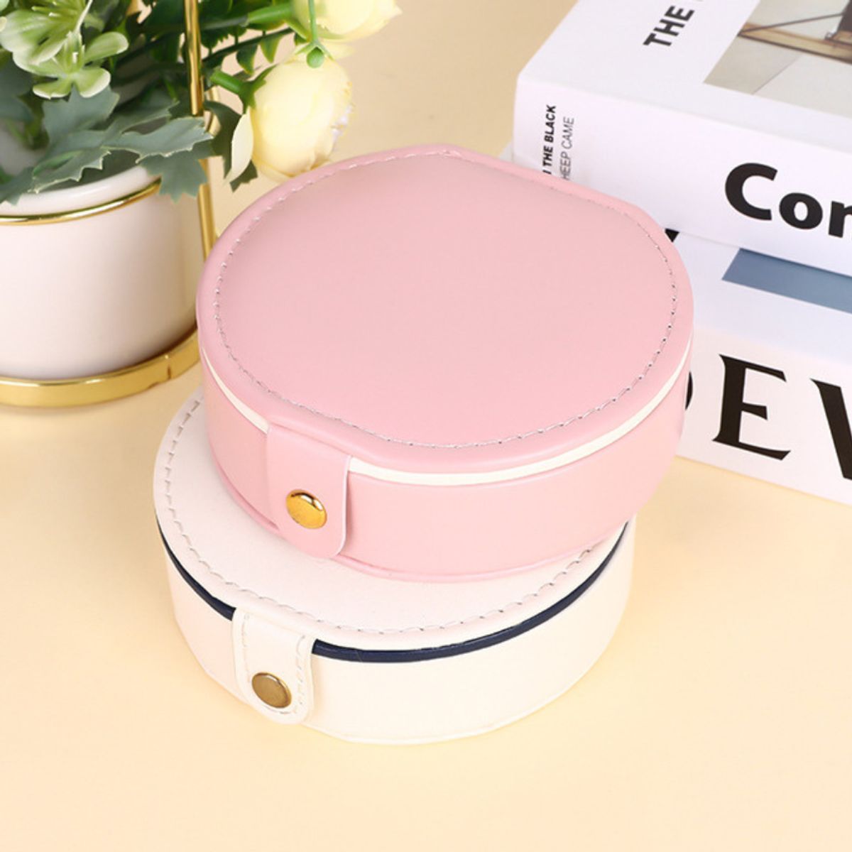 GENERICO - Pack de 2 Mini Organizador de Joyas de Viaje Portátil con Biocuero aleatorio