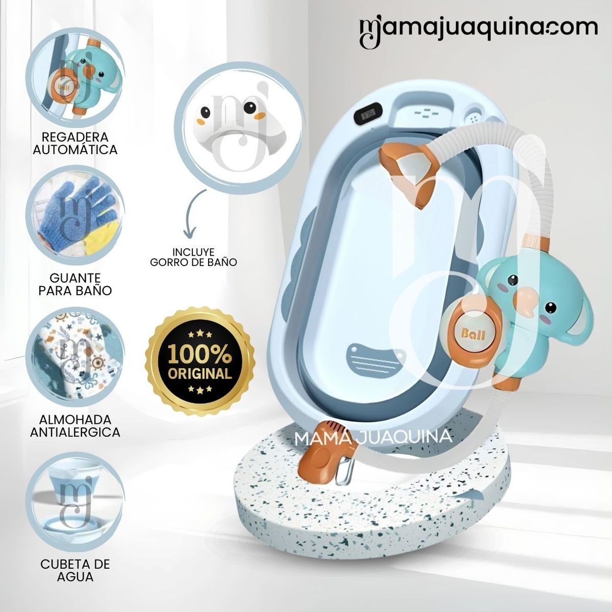 BABY - Bañera Plegable con Rack Multiuso «SPLASH» Blue