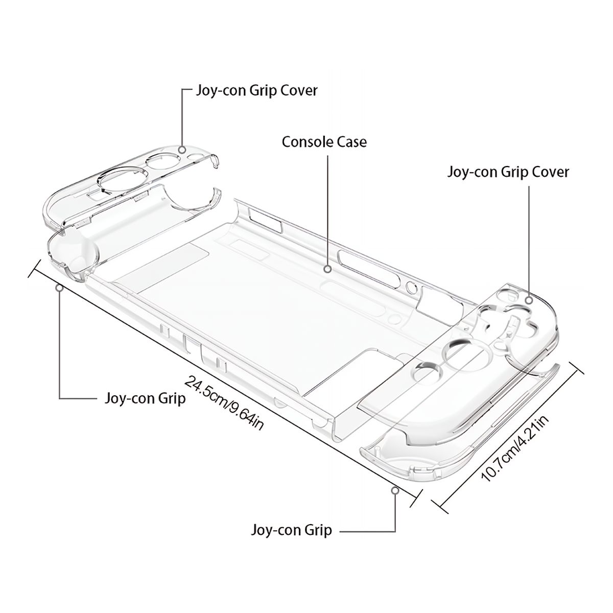 GENERICO - Funda Protectora Transparente de acrilico para Nintendo Switch