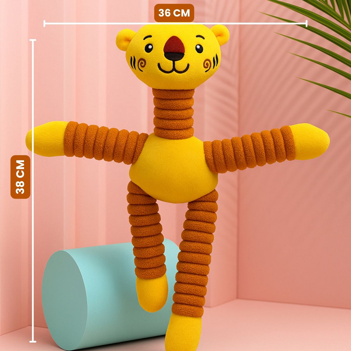 GENERICO - Gatito Feliz  Peluche para Perros - Amarillo