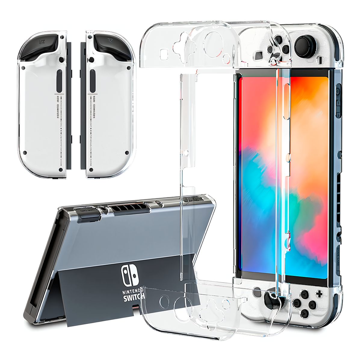 GENERICO - Funda Protectora Transparente de Cristal para Nintendo Switch OLED