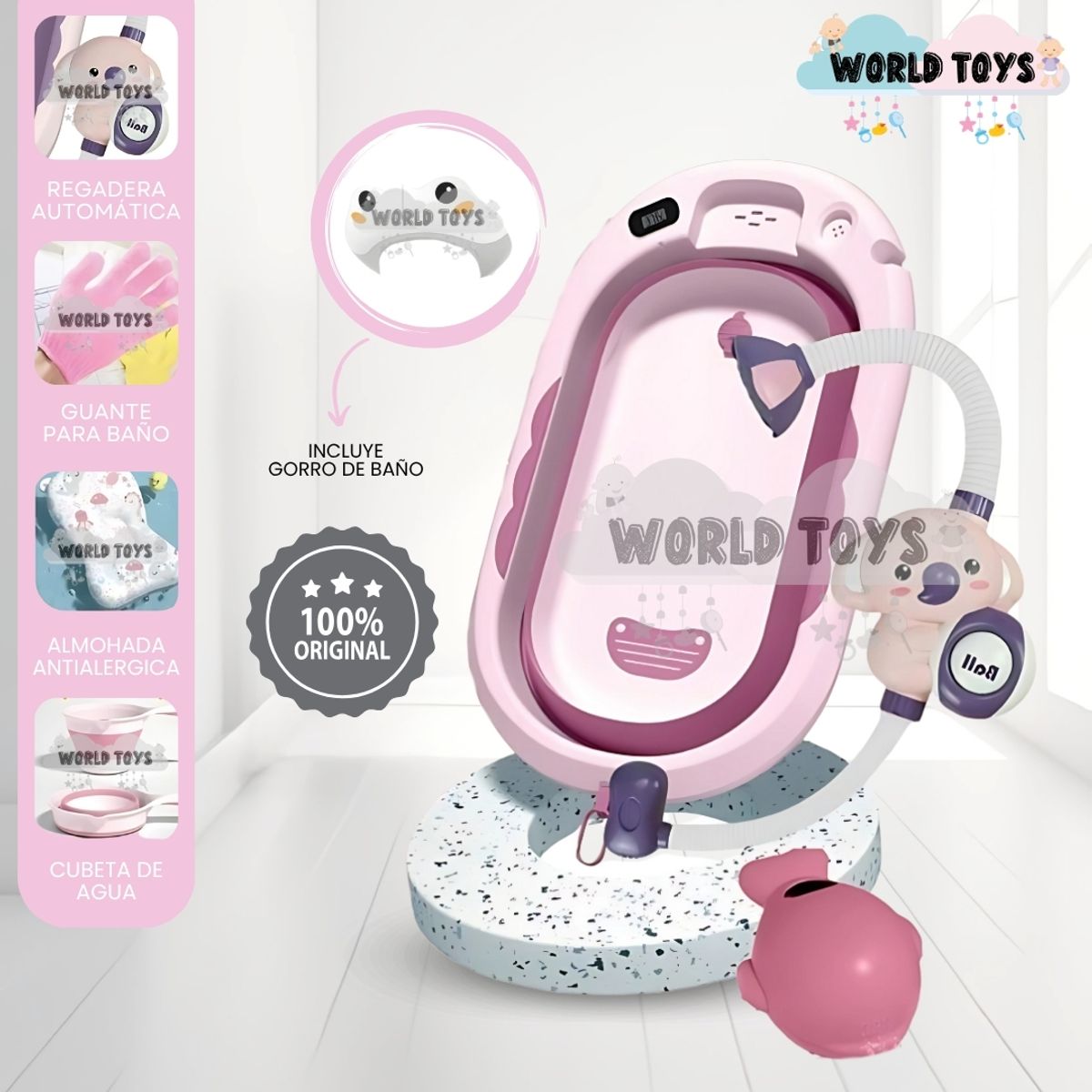 BABY - Bañera Plegable Multiuso «SPLASH» Pink