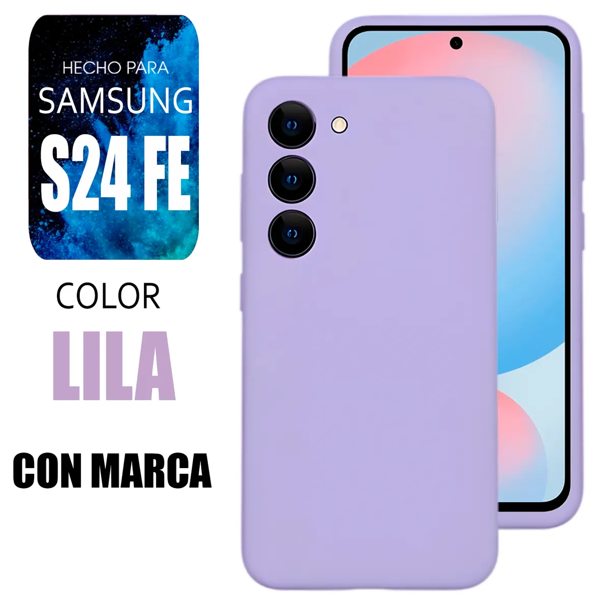 SAMSUNG - Silicone Case Para Samsung S24 Fe Lila Con Marca