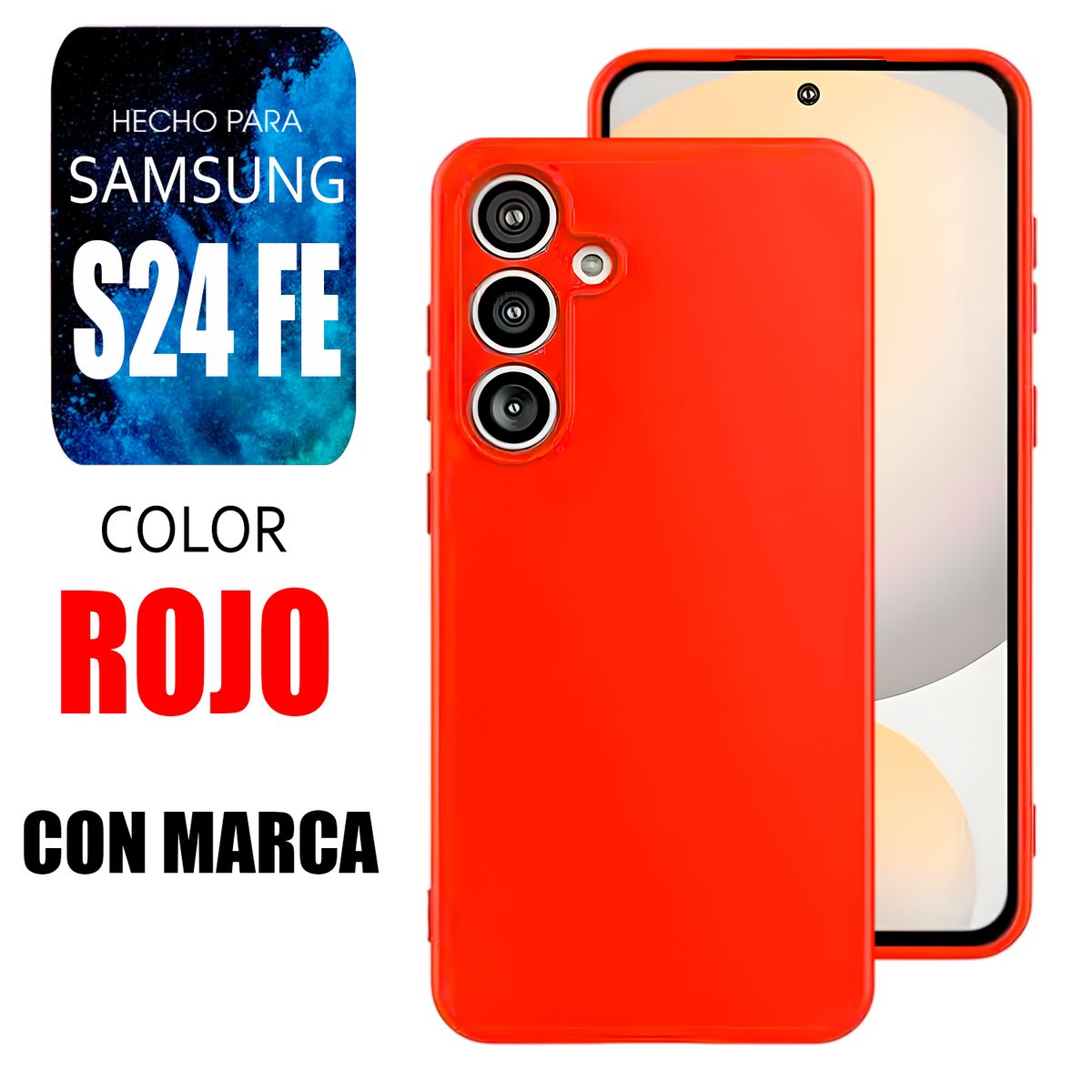 SAMSUNG - Silicone Case Para Samsung S24 Fe Rojo Con Marca