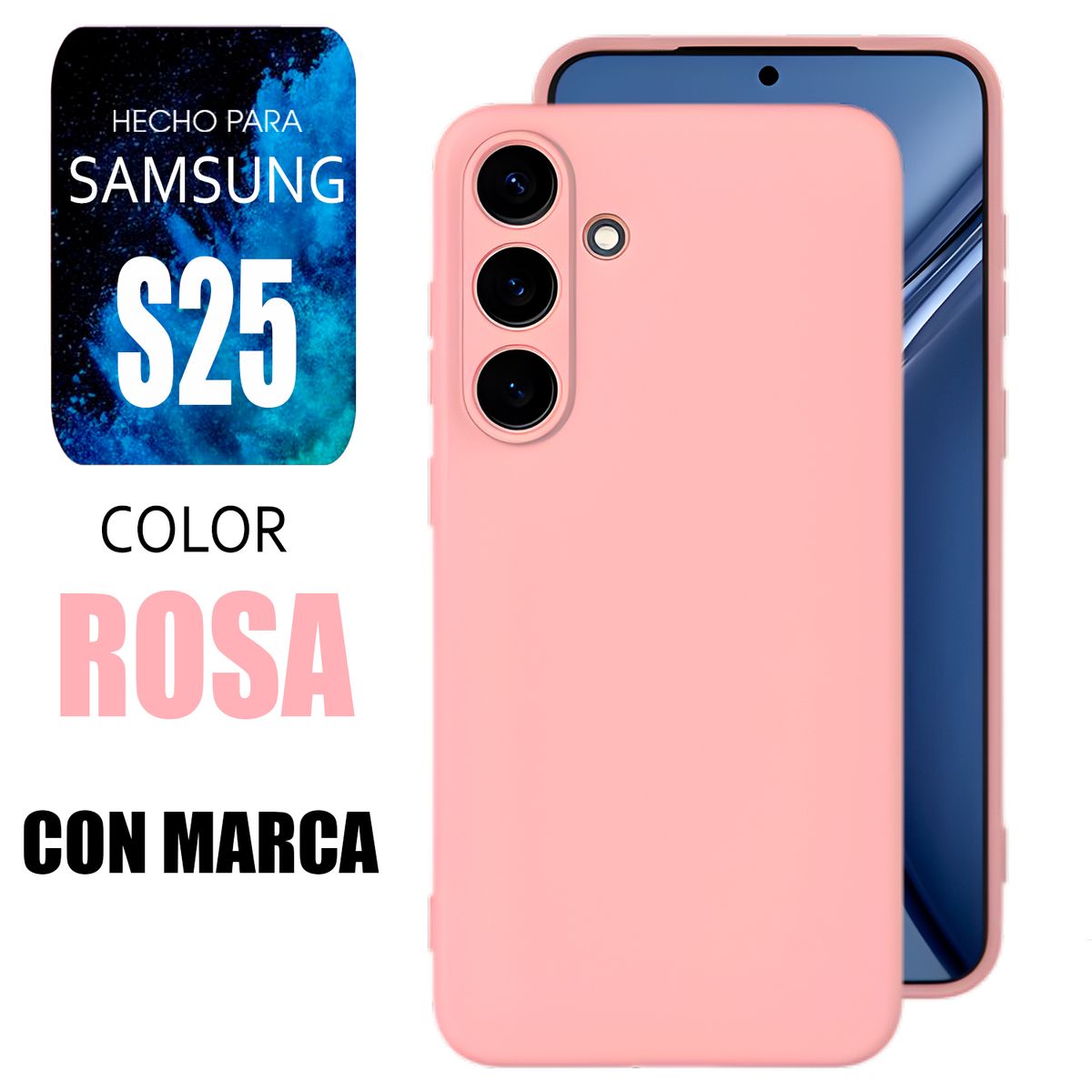 SAMSUNG - Silicone Case Para Samsung S25 Rosa Con Marca