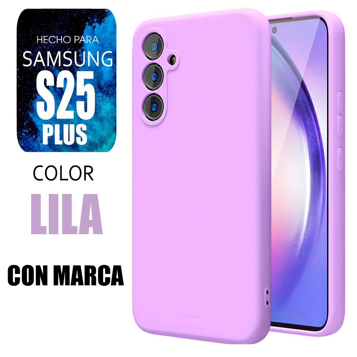 SAMSUNG - Silicone Case Para Samsung S25 Plus Lila Con Marca