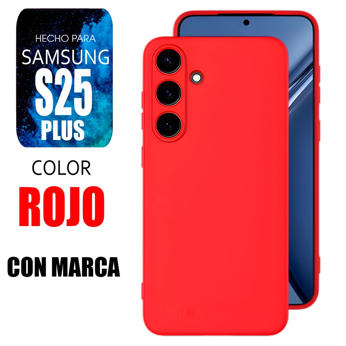 SAMSUNG - Silicone Case Para Samsung S25 Plus Rojo Con Marca