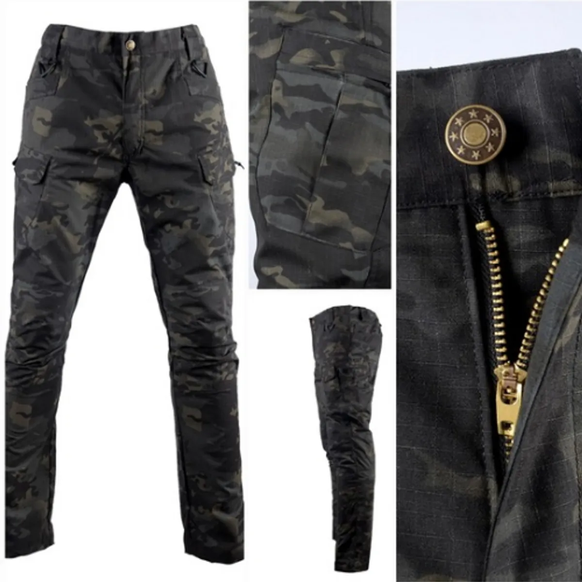 GENERICO - Pantalón Impermeable Camuflado Negro