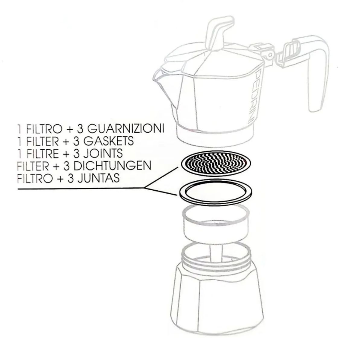 PEDRINI - Repuesto cafetera 6 tz Pedrini