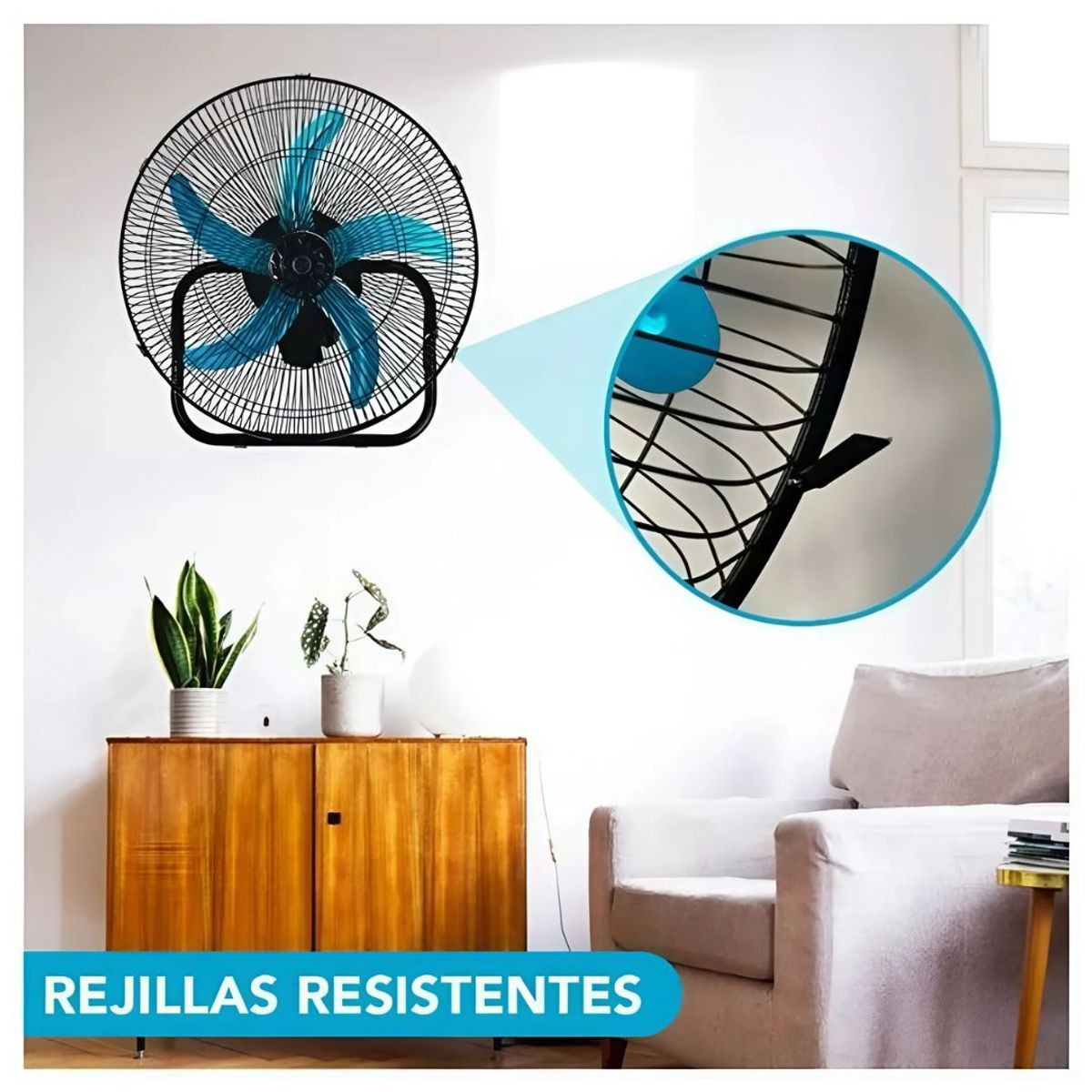 GENERICO - Ventilador de Pedestal 5 Aspas Portátil 18pulgadas 3en1