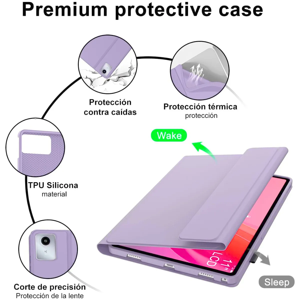 GENERICO - Funda Con Teclado Bluetooth Touchpad para Lenovo M11  K11 - LILA