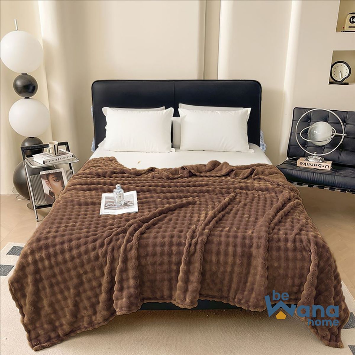 CASATEX - Manta Antialérgica Piel de Oso Queen Bronw