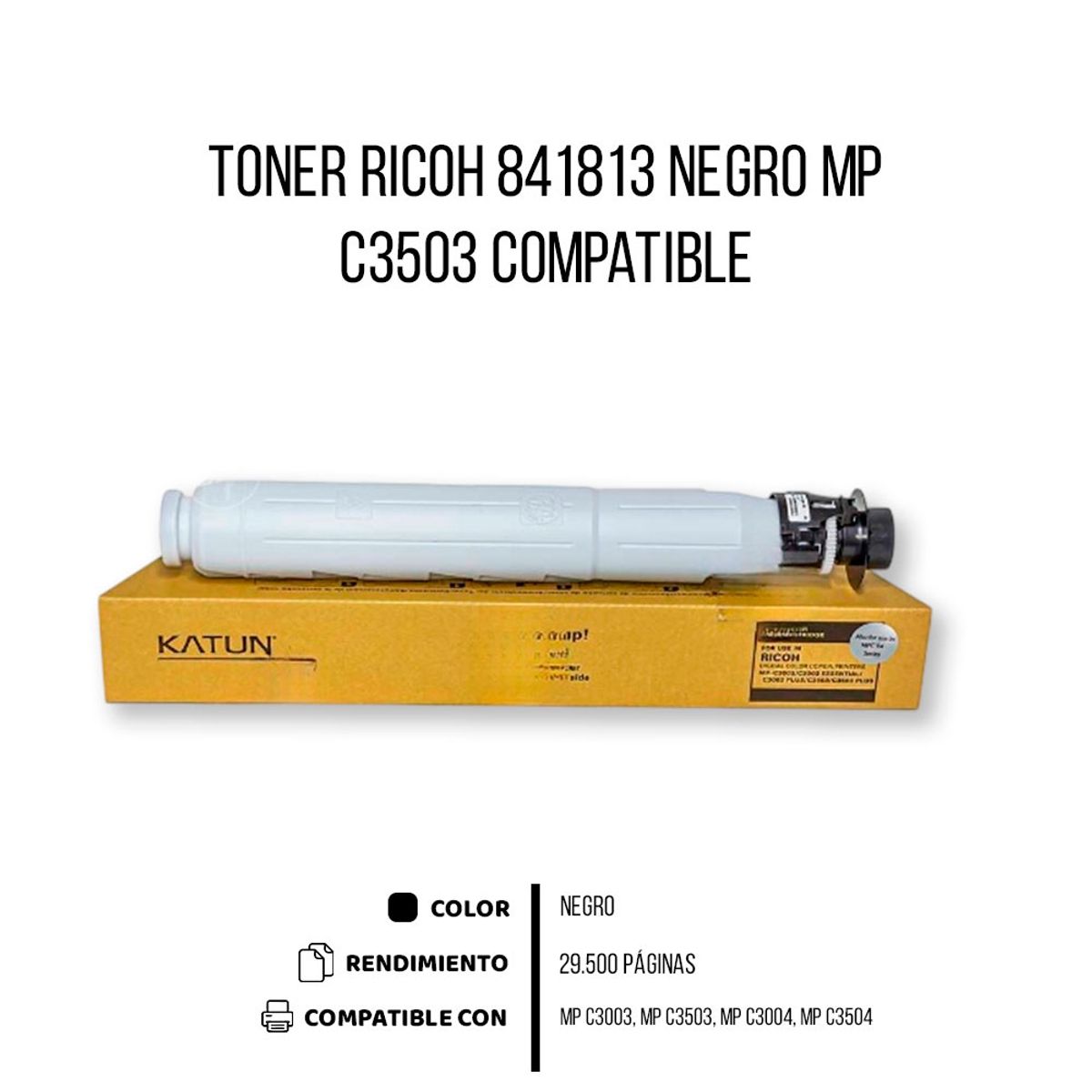 RICOH - Toner Ricoh 841813 Negro 495g MP C3003. MP C3503 Compatible