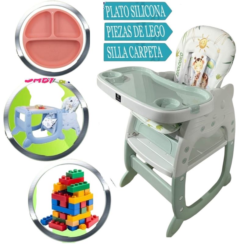 BABY - Silla convertible en Escritorio Gato 3 en 1 Verde
