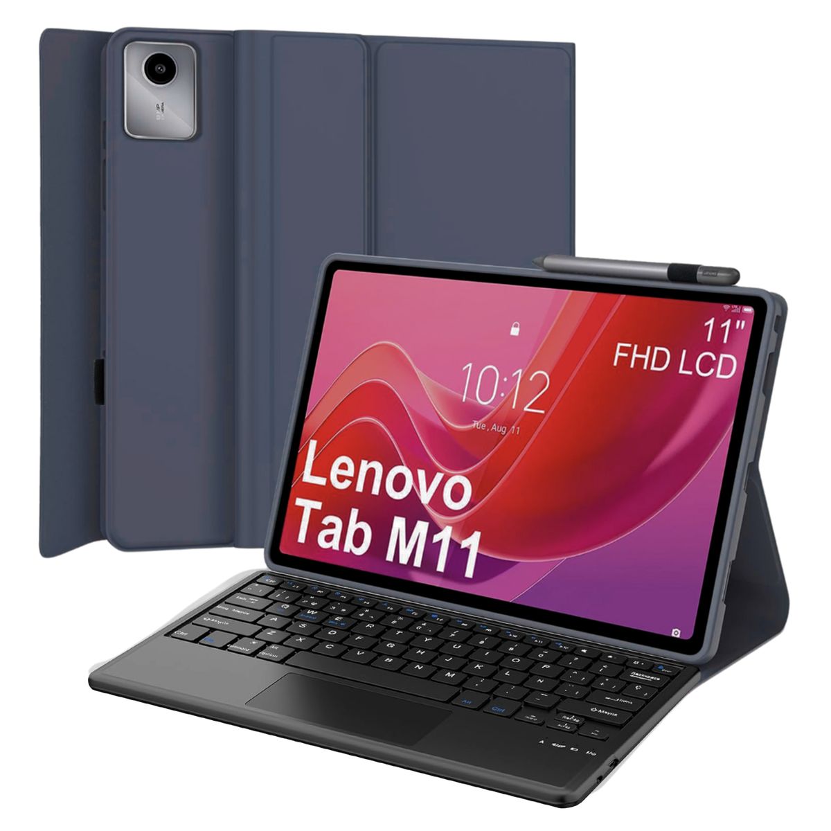 GENERICO - Funda Con Teclado Bluetooth Touchpad para Lenovo M11  K11 - AZUL