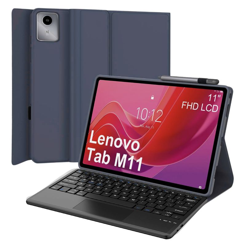 GENERICO - Funda Con Teclado Bluetooth Touchpad para Lenovo M11  K11 - AZUL