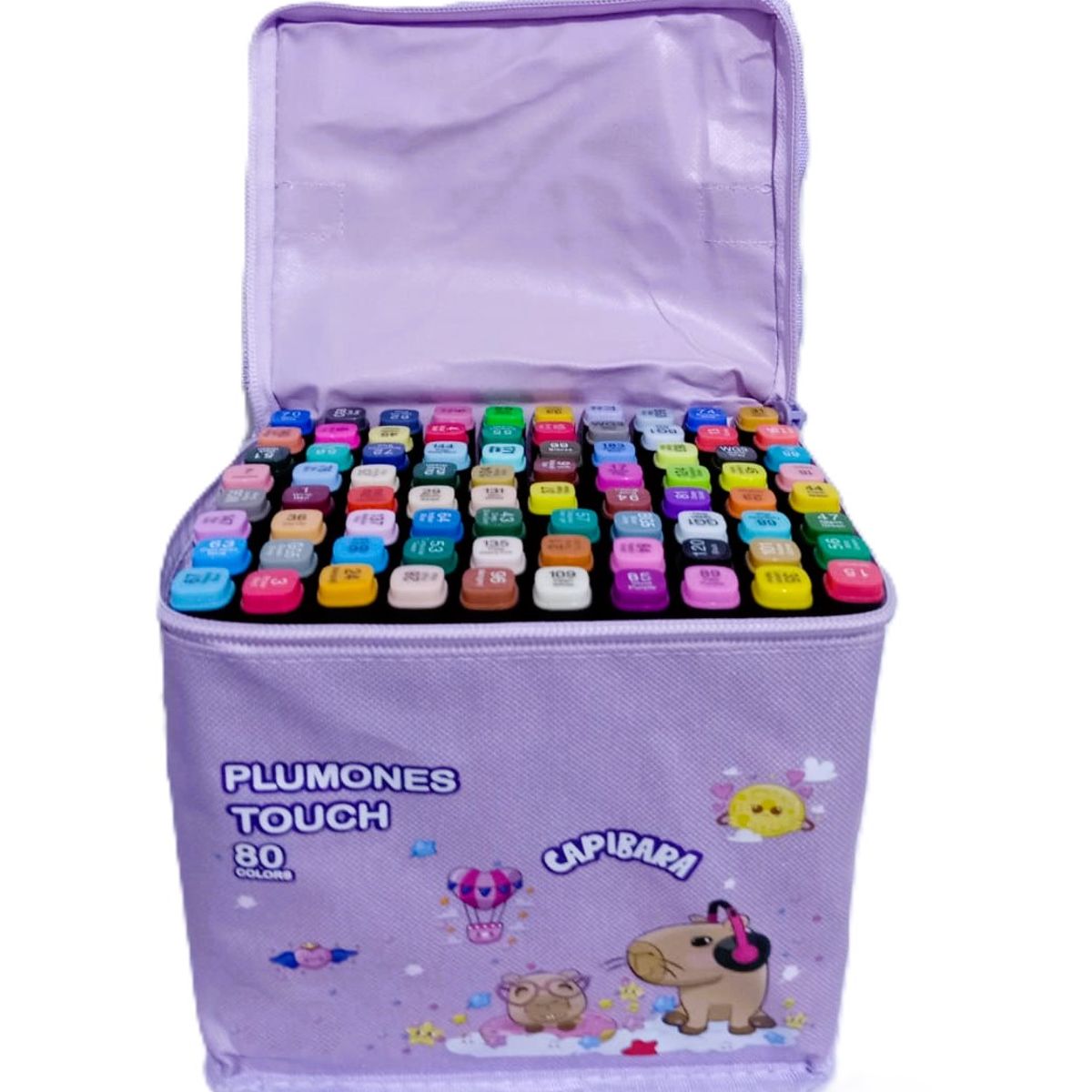 GENERICO - Plumones Touch 80 Piezas Doble Punta - Lila