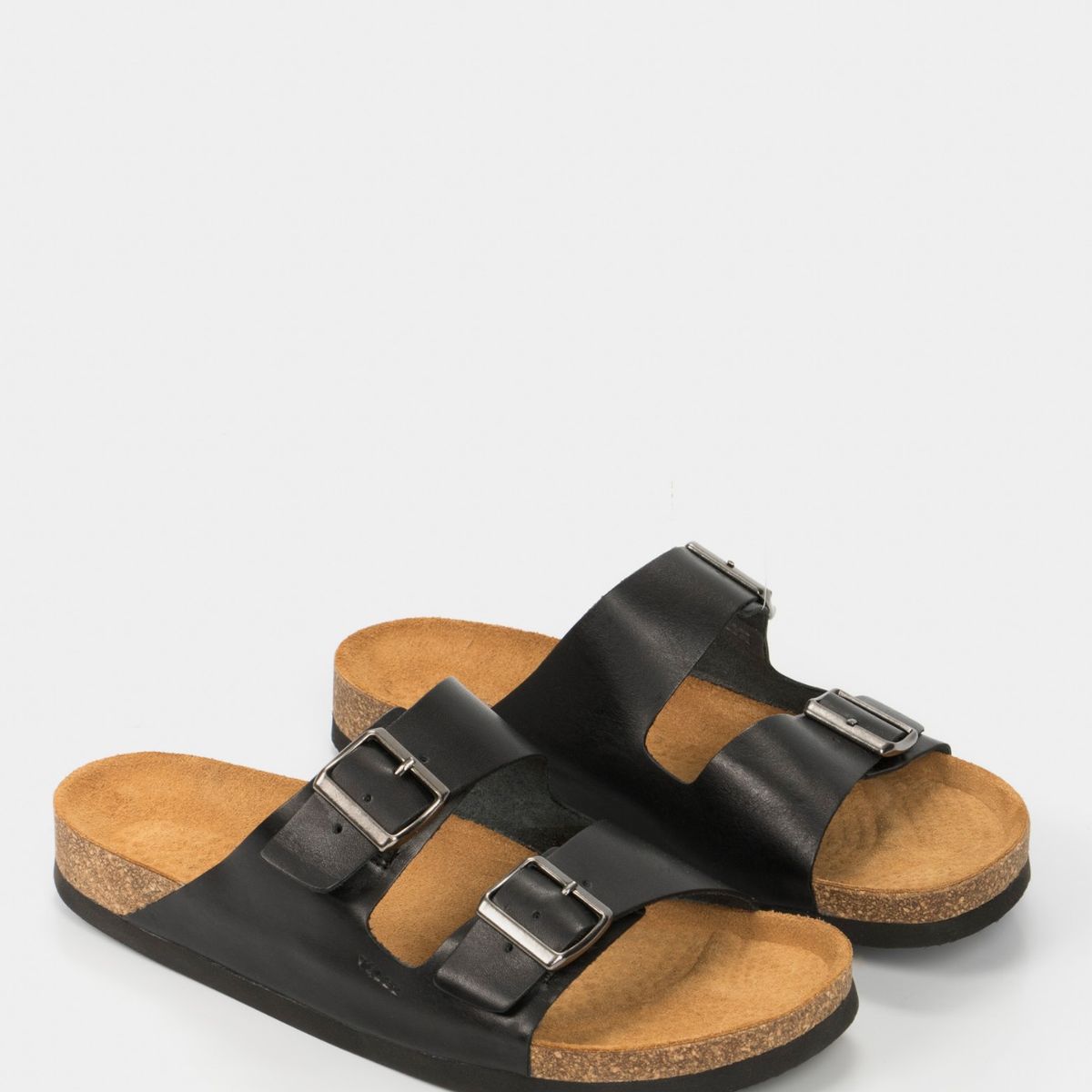 VELEZ - Vélez Sandalia Plana De Cuero Vintage Negro