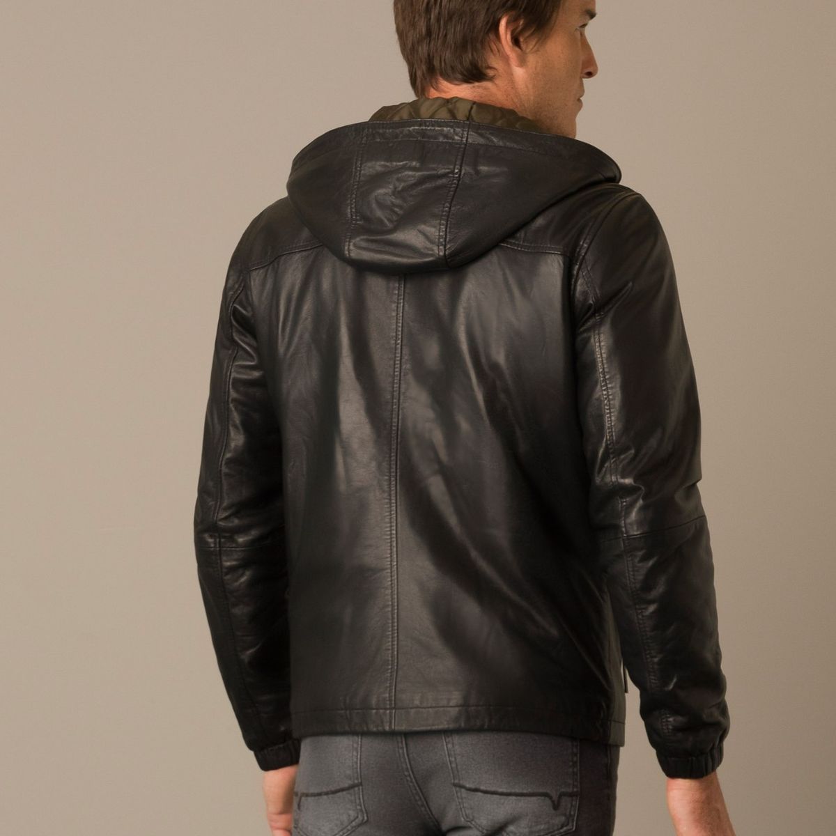 VELEZ - Vélez Casaca Sporty Humanista Cuero Hombre Capucha Negro