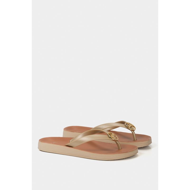 VELEZ - Vélez Sandalias Playera Jamaica Cuero Mujer Herraje Dorado