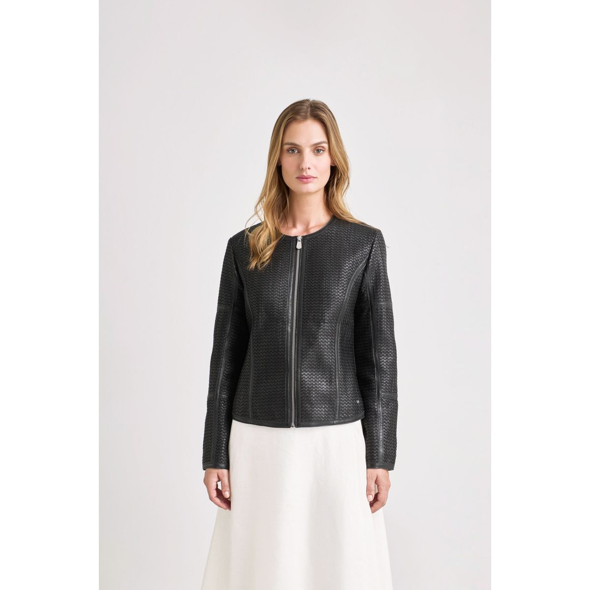 VELEZ - Vélez Casaca De Cuero Tejido Para Mujer Woven Negro