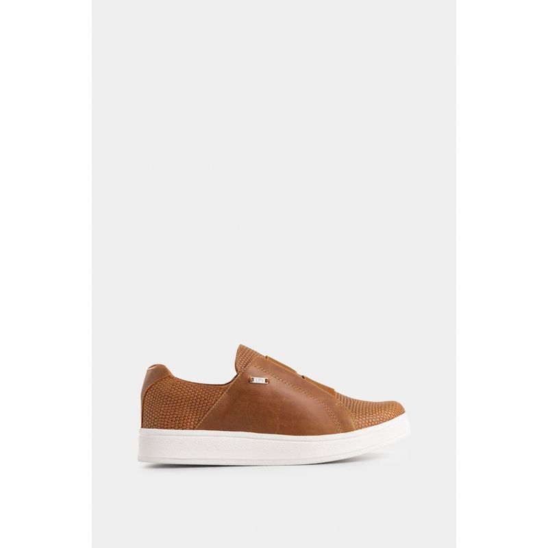 VELEZ - Vélez Mocasines Plataforma De Cuero Grabado Miel