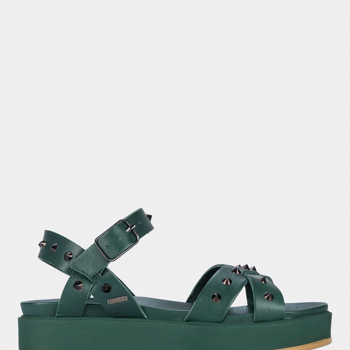 VELEZ - Vélez Sandalias Plataforma Palau Cuero Mujer Taches Verde