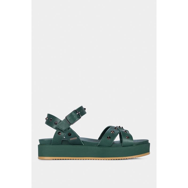 Vélez Sandalias Plataforma Palau Cuero Mujer Taches Verde VELEZ