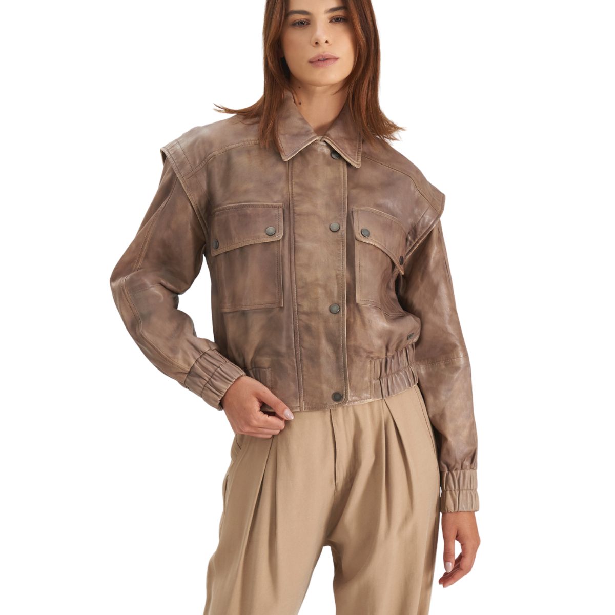 VELEZ - Vélez Casaca Sahara Para Mujer Mangas Removibles Canela