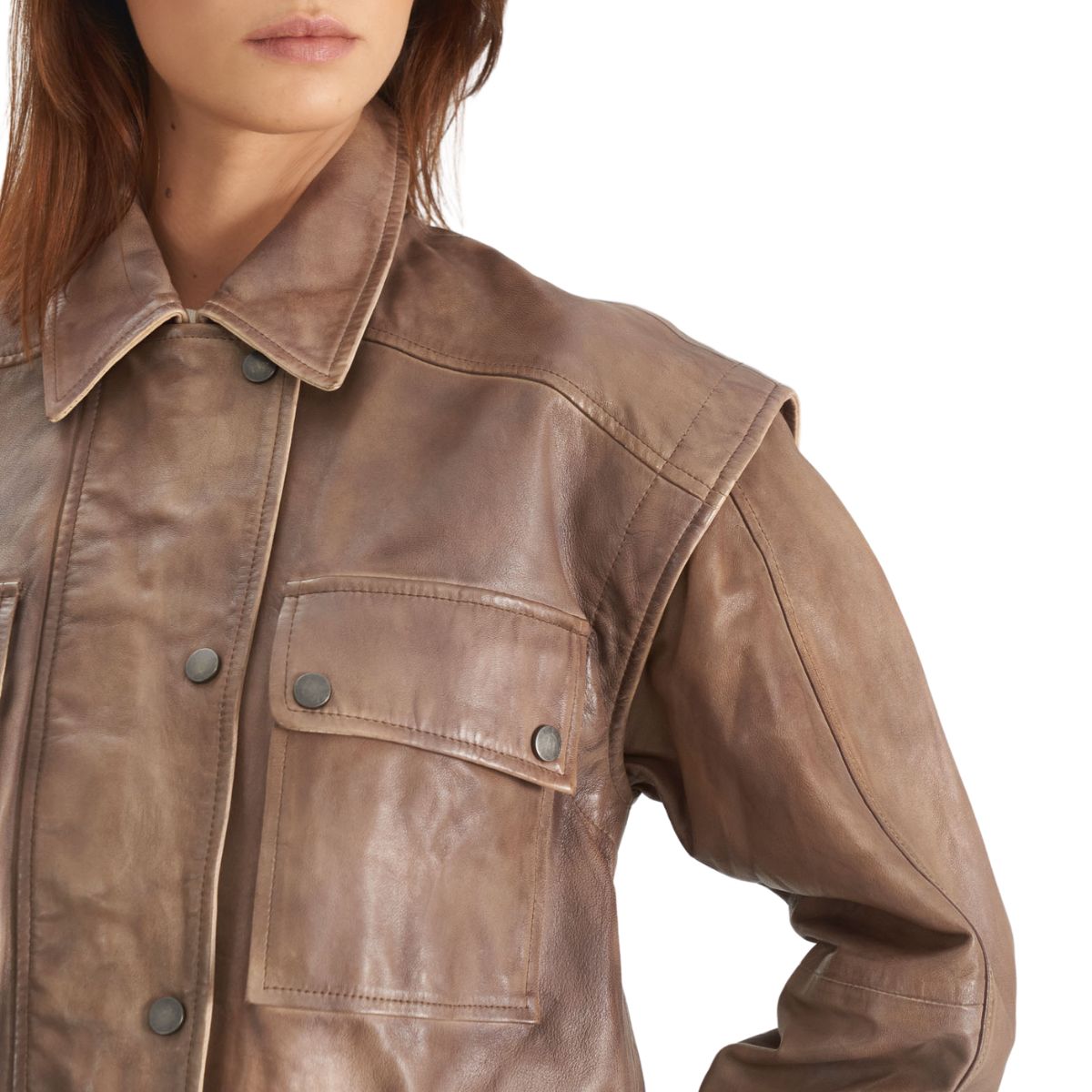 VELEZ - Vélez Casaca Sahara Para Mujer Mangas Removibles Canela