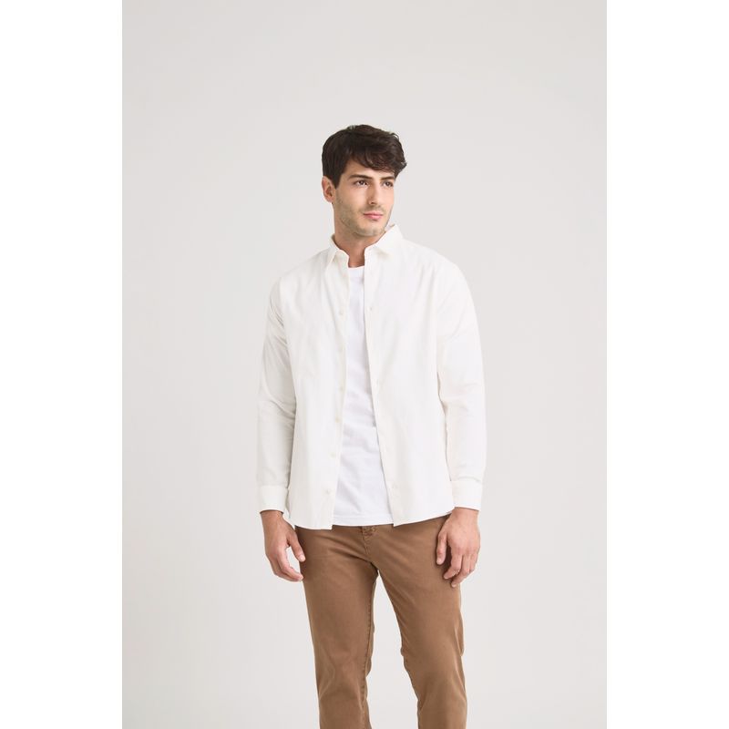 VELEZ - Vélez Camisa Parús En Algodón Hombre Mini Corduroy Blanco