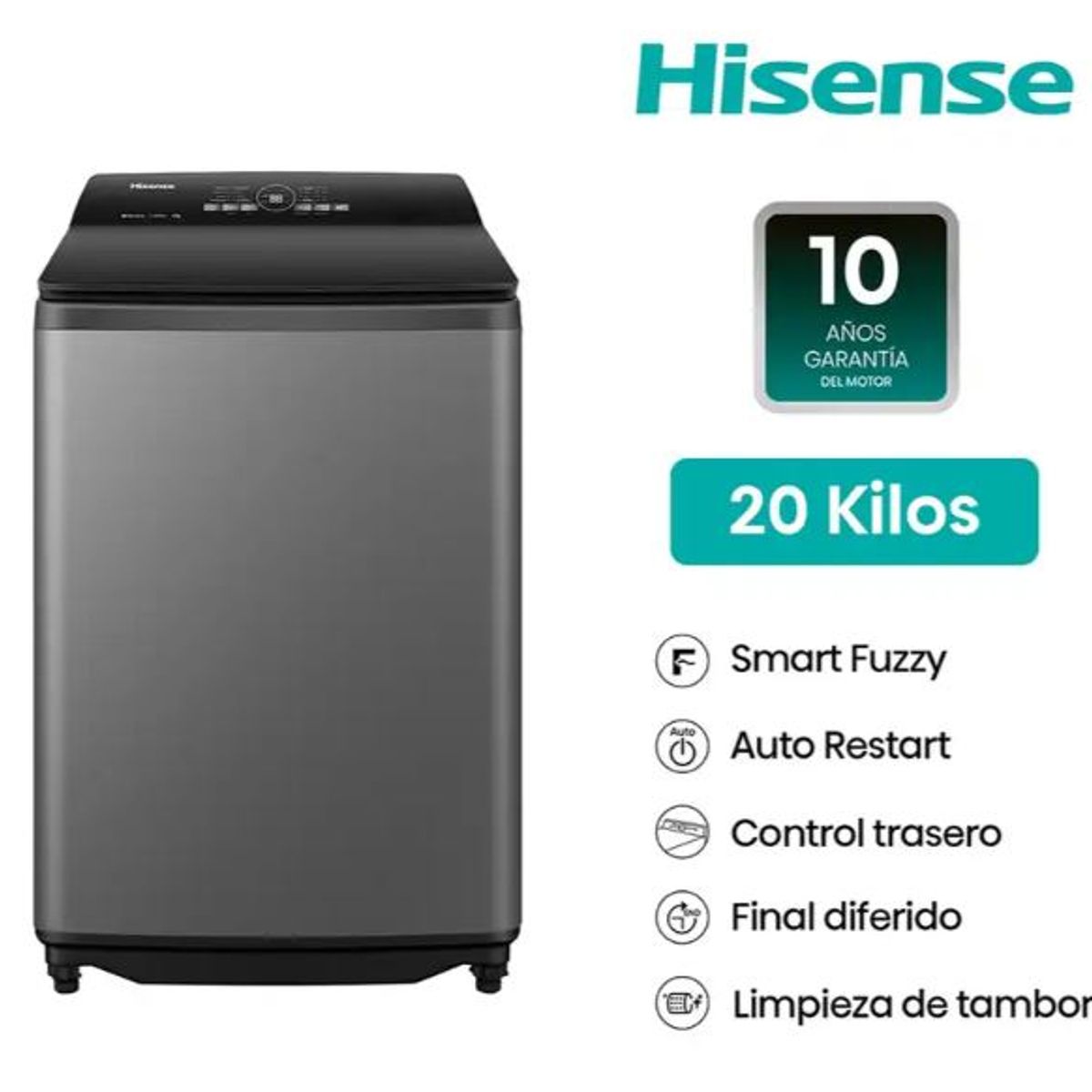 HISENSE - Lavadora 20kg carga superior WT3i2023UT Hisense