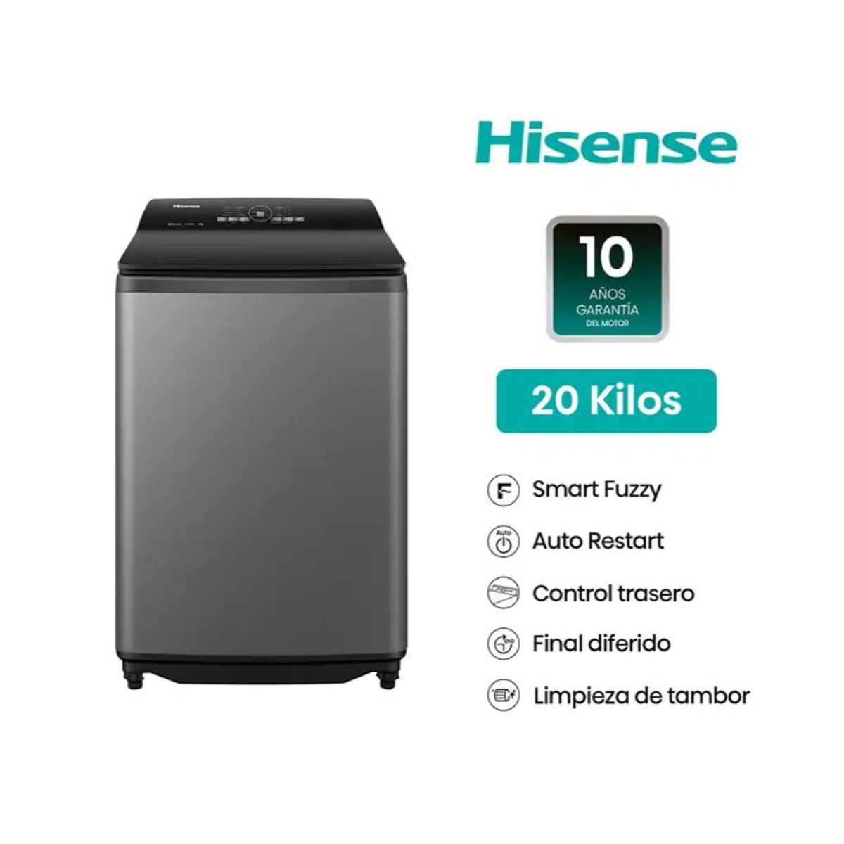 HISENSE - Lavadora 20kg carga superior WT3i2023UT Hisense