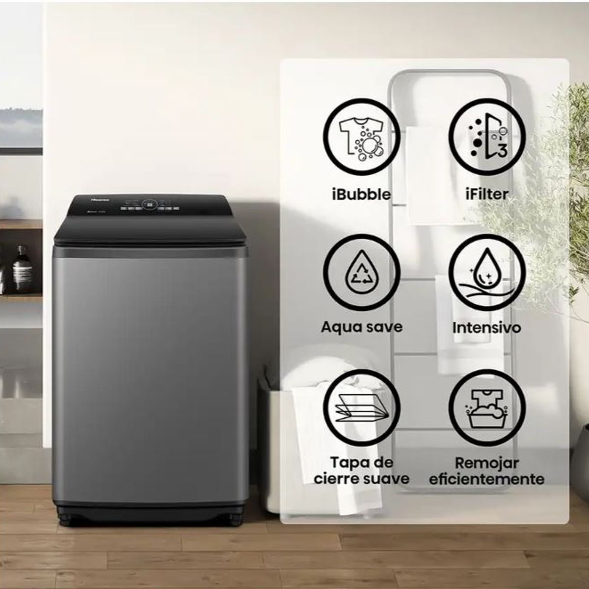 HISENSE - Lavadora 20kg carga superior WT3i2023UT Hisense