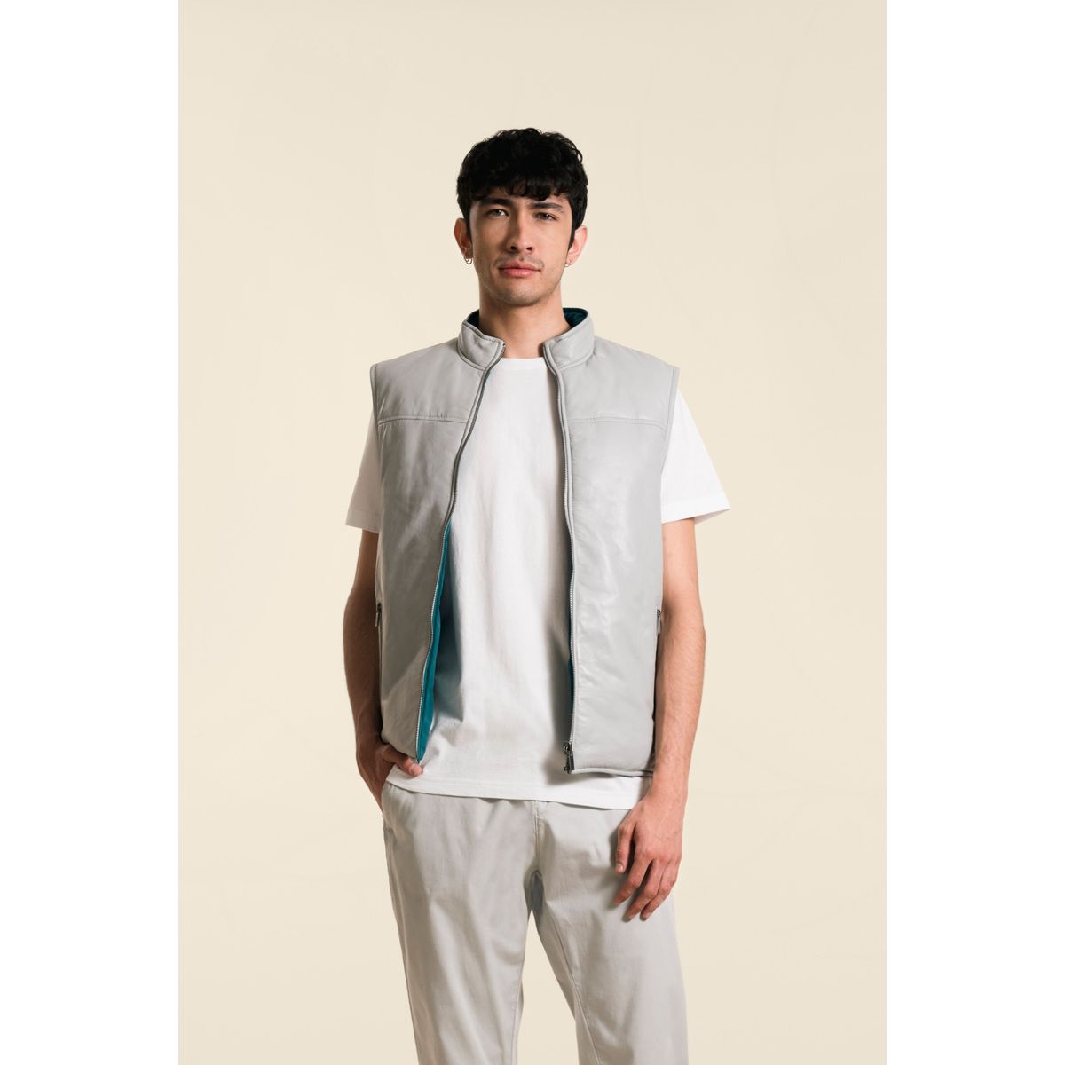 VELEZ - Vélez Chaleco Doble Faz Acolchado Hombre Poliéster Azul Agua