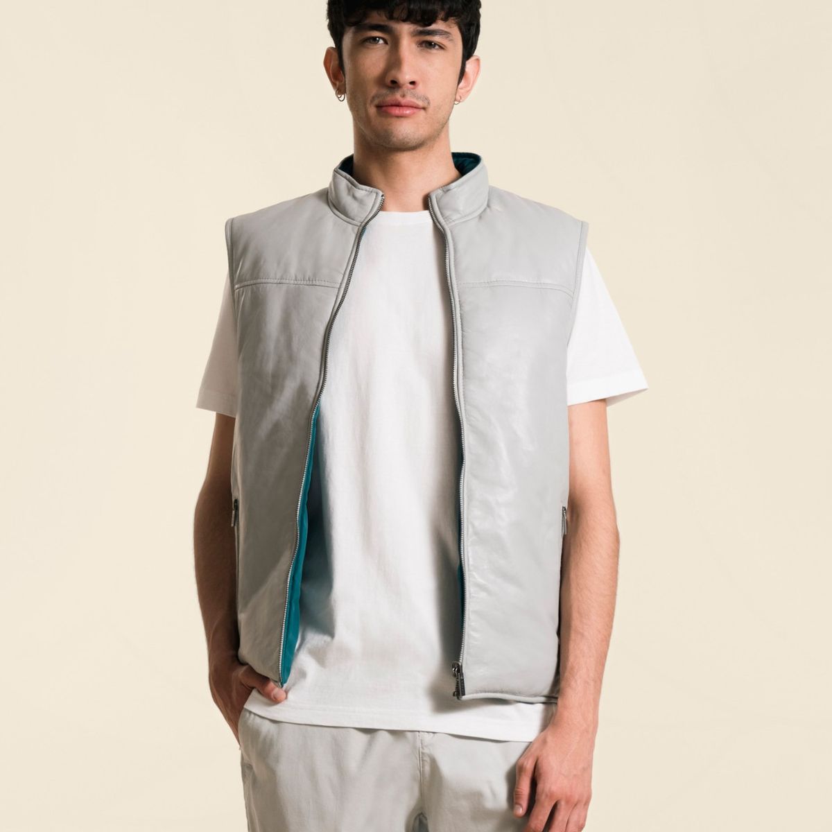 VELEZ - Vélez Chaleco Doble Faz Acolchado Hombre Poliéster Azul Agua