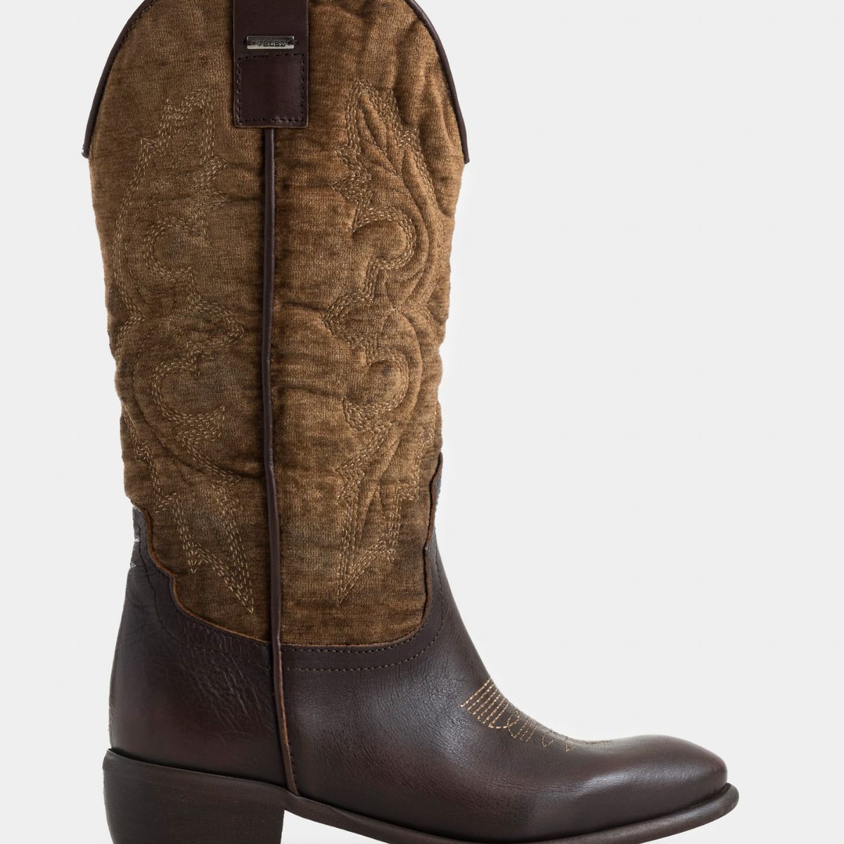 VELEZ - Vélez Botas Salvinia En Textil Y Cuero Mujer Vintage Café