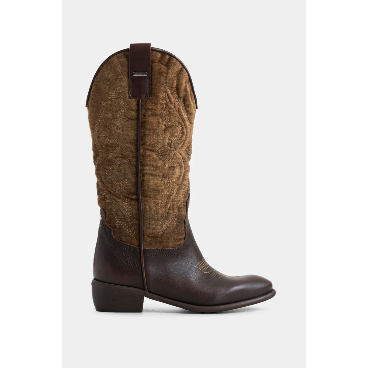 VELEZ - Vélez Botas Salvinia En Textil Y Cuero Mujer Vintage Café