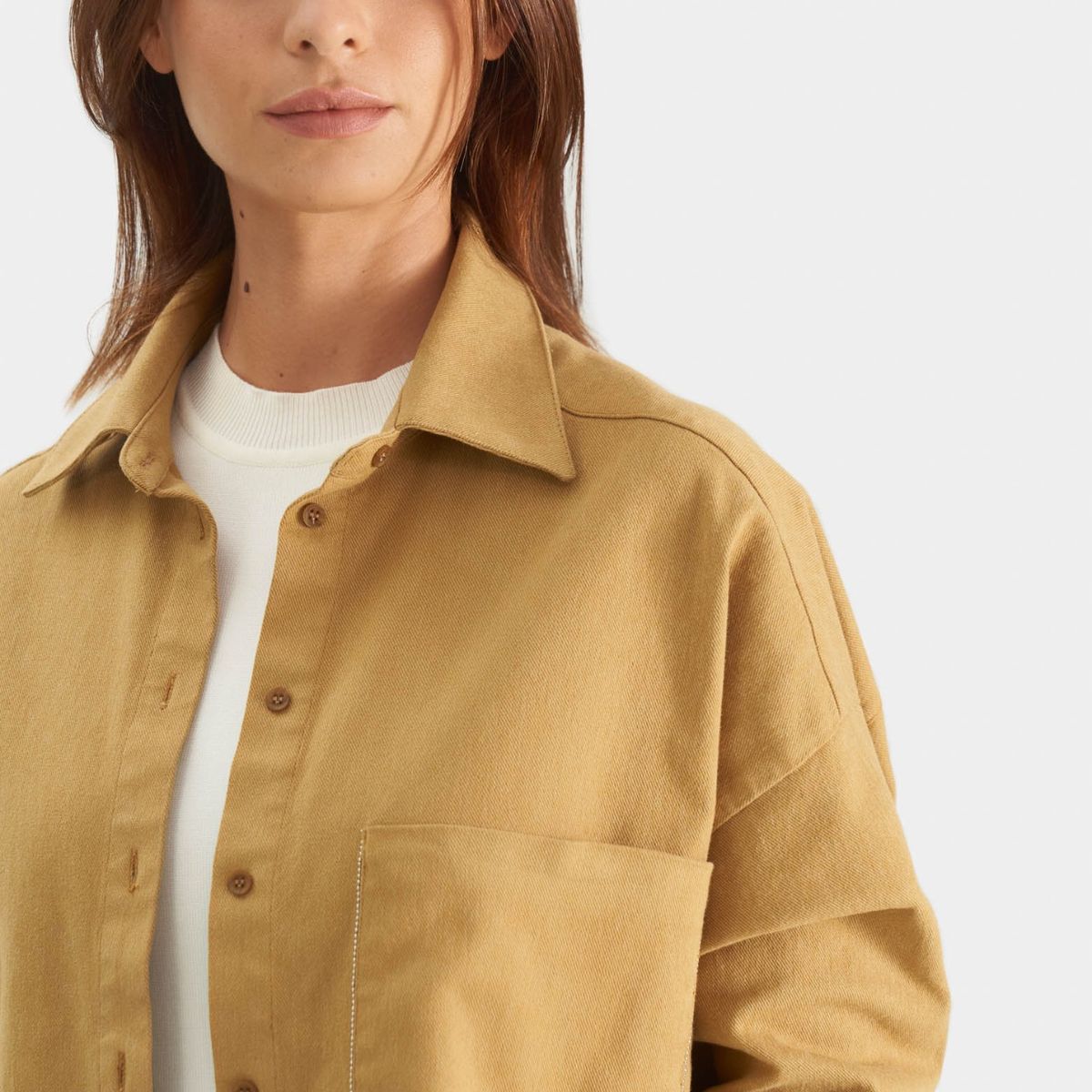 VELEZ - Vélez Camisa Avellano Manga Larga Oversized Mujer Miel