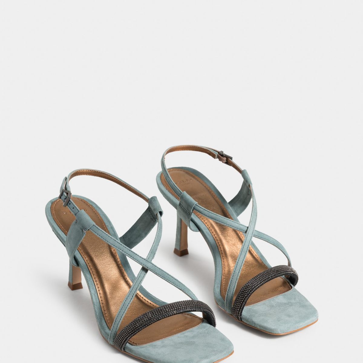 VELEZ - Vélez Sandalias Tacón Cuero Fiyi Mujer Agua Marina