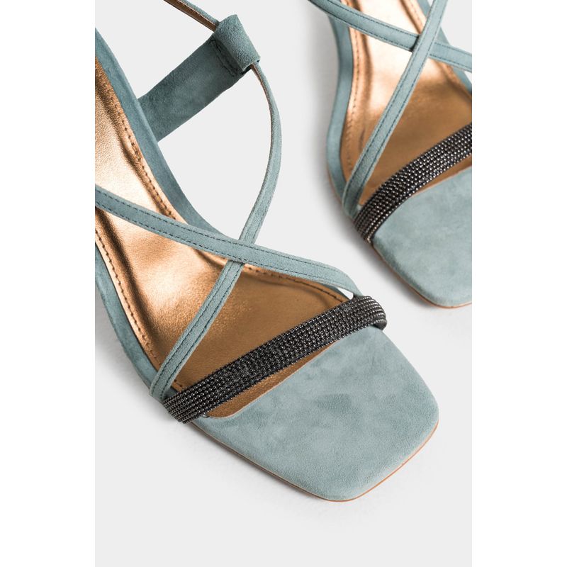 Vélez Sandalias Tacón Cuero Fiyi Mujer Agua Marina VELEZ