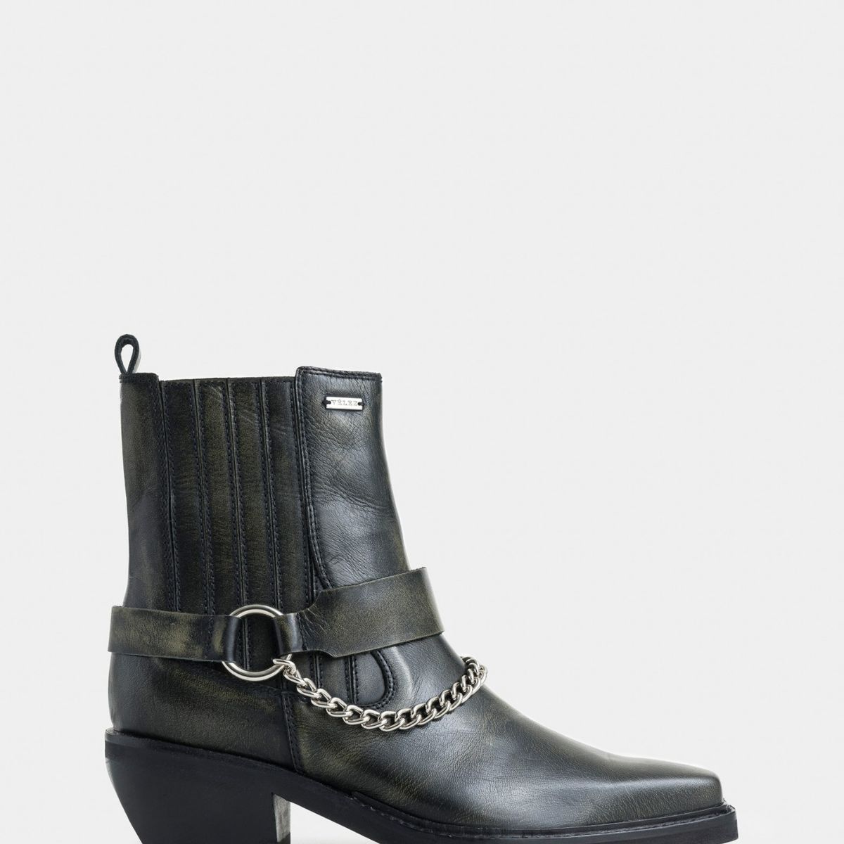 VELEZ - Vélez Botines Texanos Aurora De Cuero Mujer Brush Off Verde