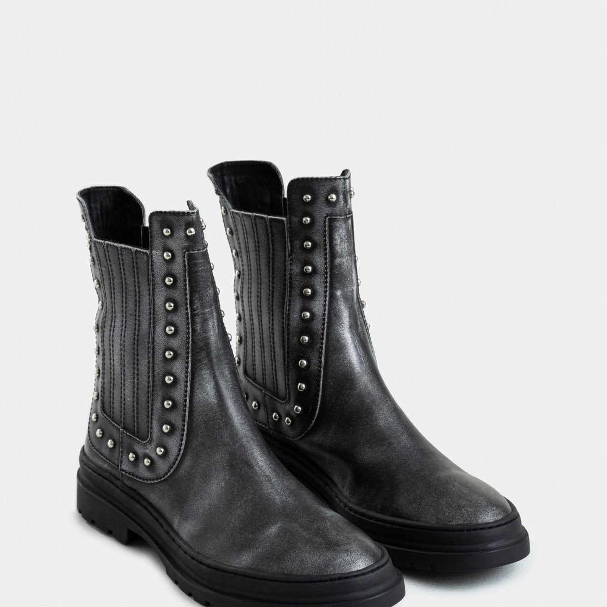 VELEZ - Vélez Botines Chelsea Begonia Cuero Mujer Taches Gris