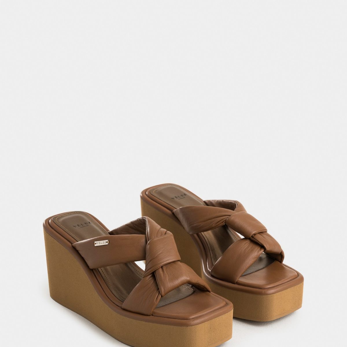 VELEZ - Vélez Sandalias Plataforma Resplandor Cuero Mujer Miel
