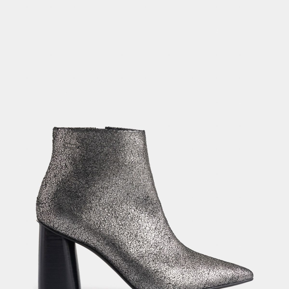 VELEZ - Vélez Botines Agata Cuero Mujer Efecto Craquelado Plata